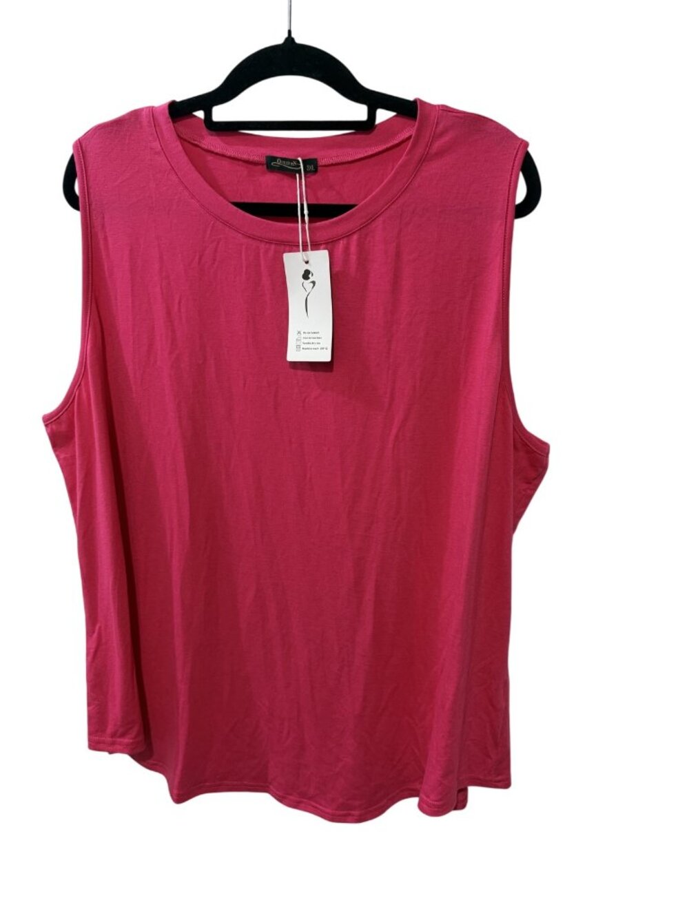 Qeepan Size XXXL Pink Cold Shoulder Cutout Sleeveless Tank Top